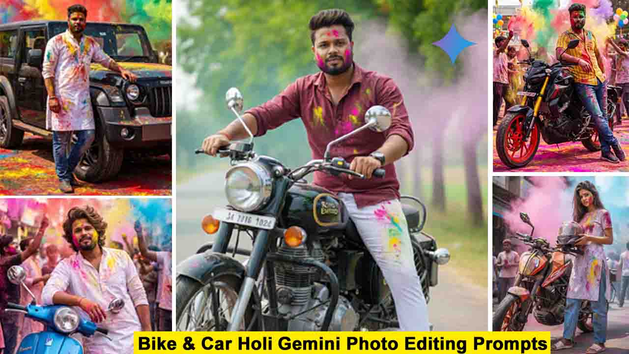 Bike & Car Holi Ai Photo Editing Prompts | Gemini Prompts