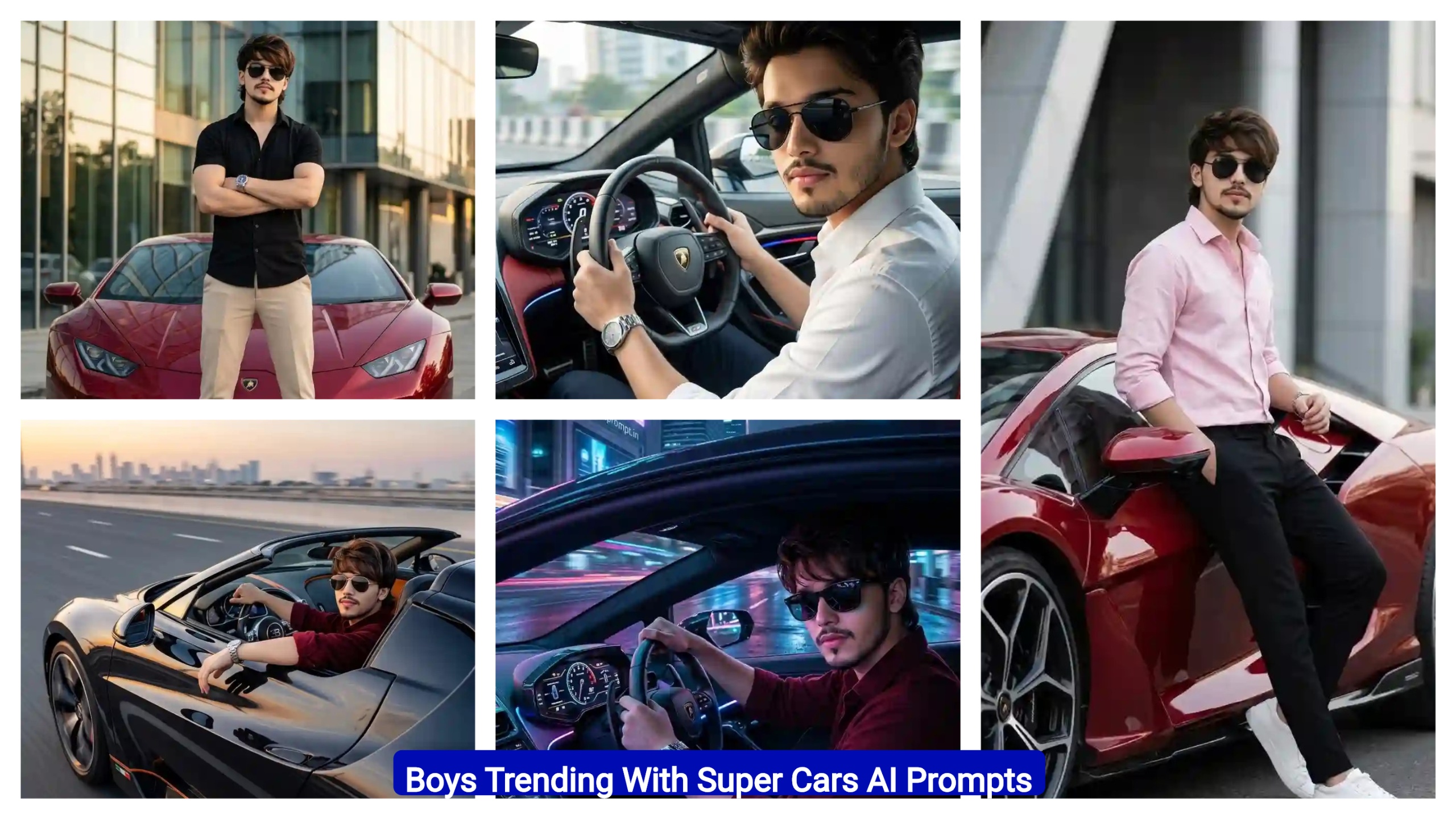 Boys Trending With Super Cars AI Photo Editing Prompts