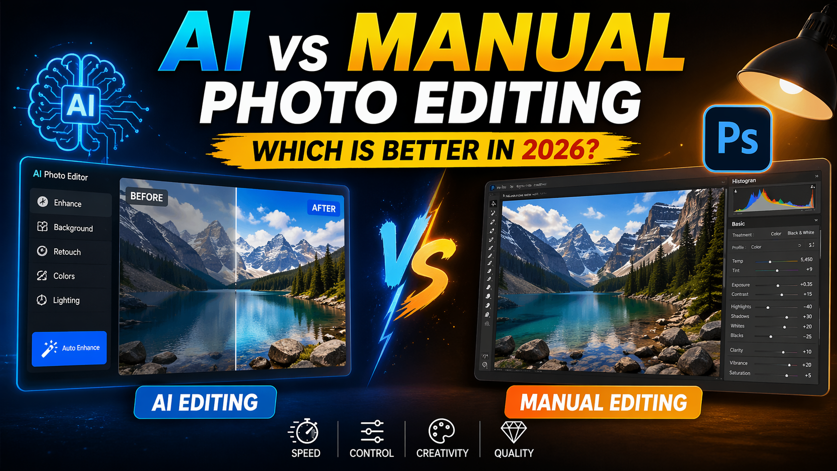 AI vs Manual Photo Editing: Which is Better in 2026? (Complete In-Depth Guide)