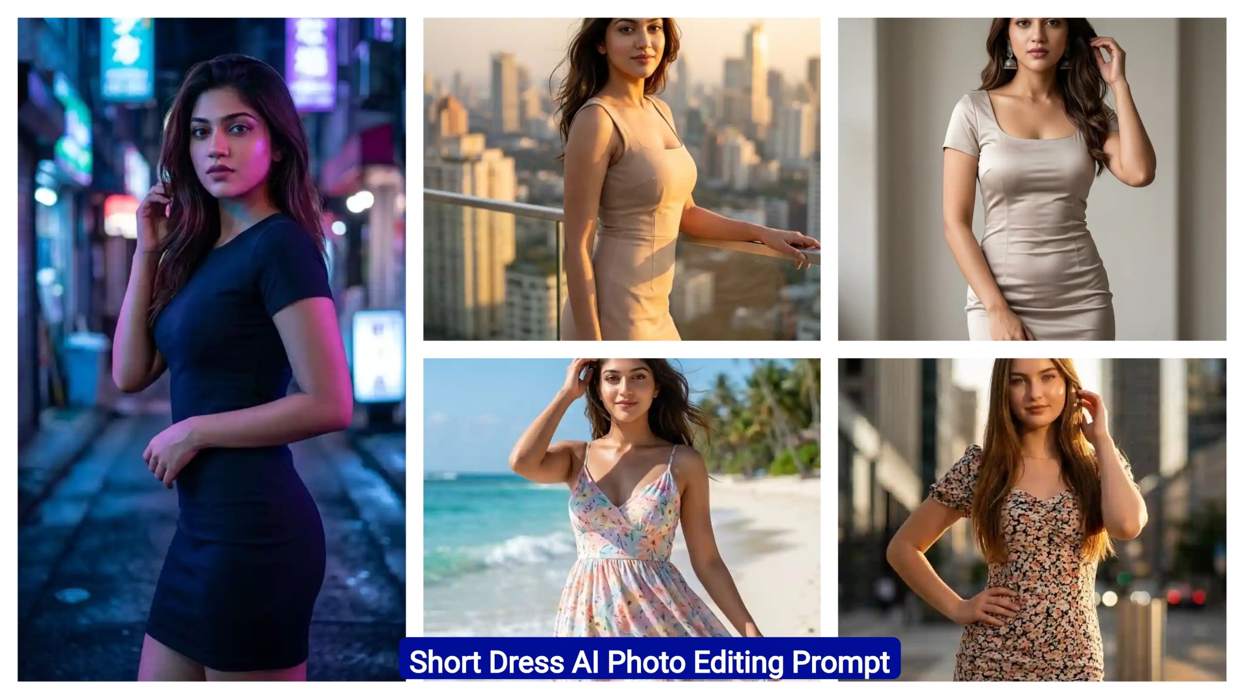 Short Dress AI Photo Editing Prompt for Gemini girl