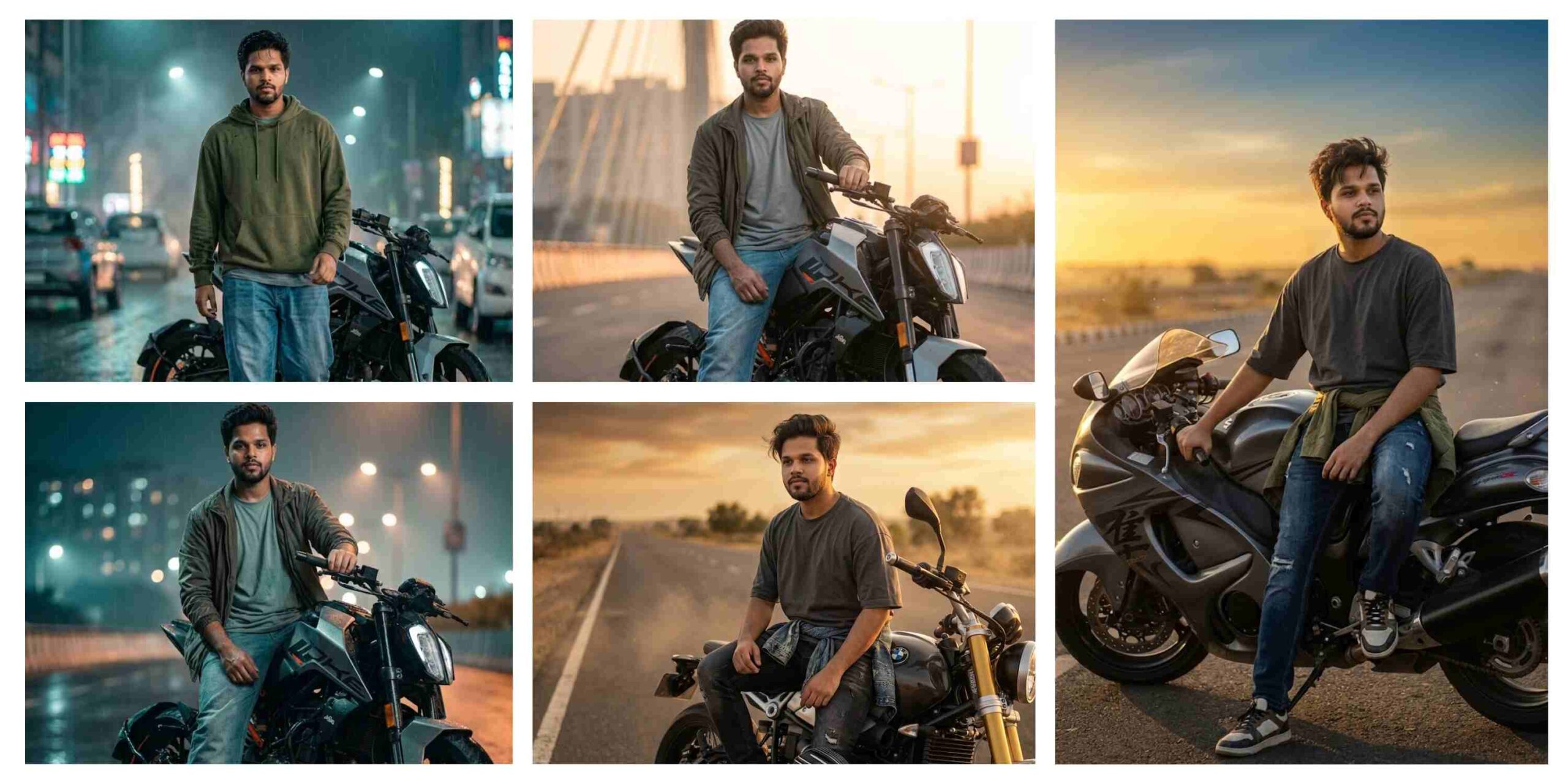 Viral Biker AI Photo Editing Prompts for Boys