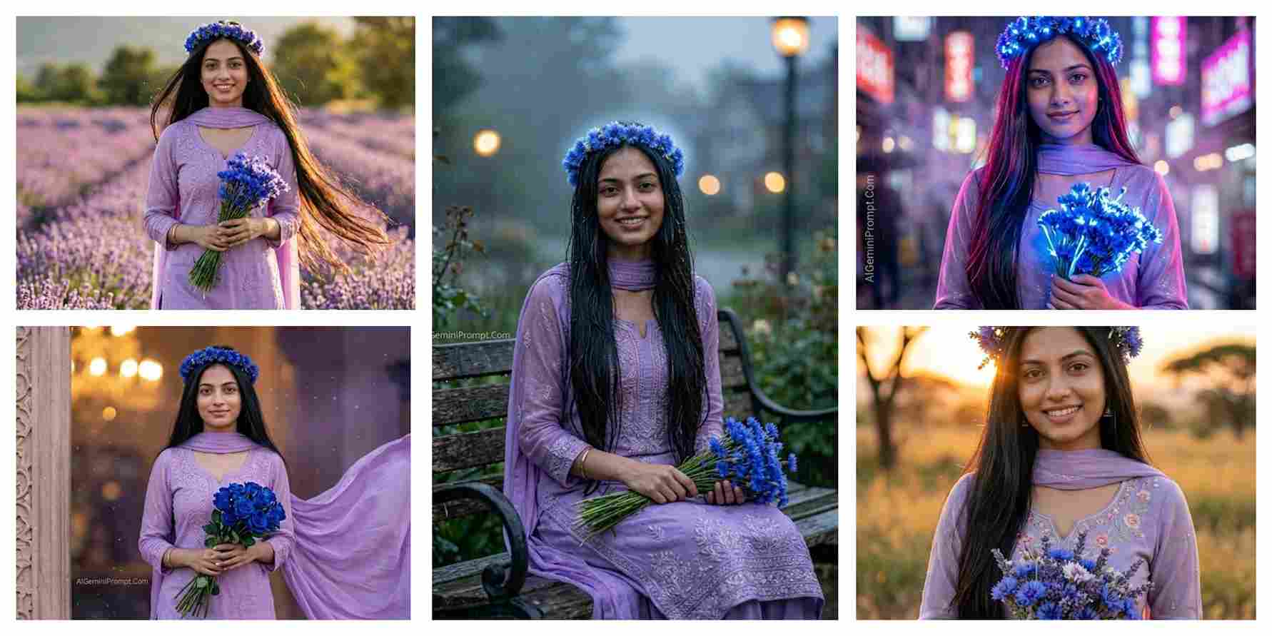 Dreamy Lavender Girl Aesthetic AI Photo Editing Prompts | Gemini and ChatGPT